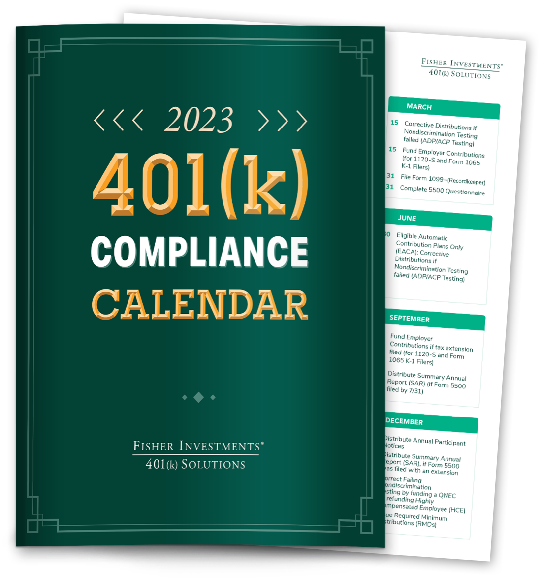 2023 Compliance Calendar Fisher 401(k)